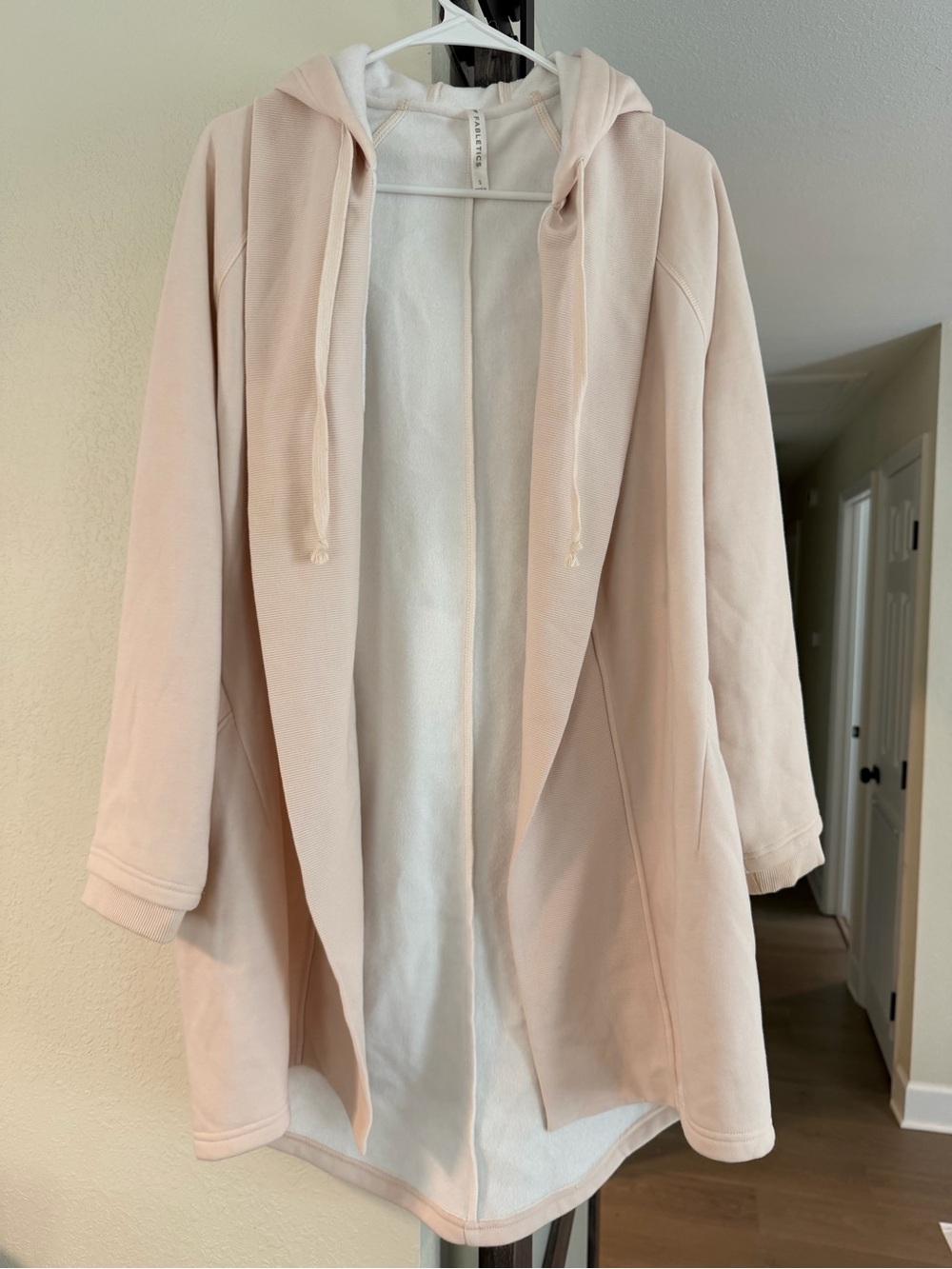 Fabletics Blush Hooded Coatigan - Light Pink Open Front